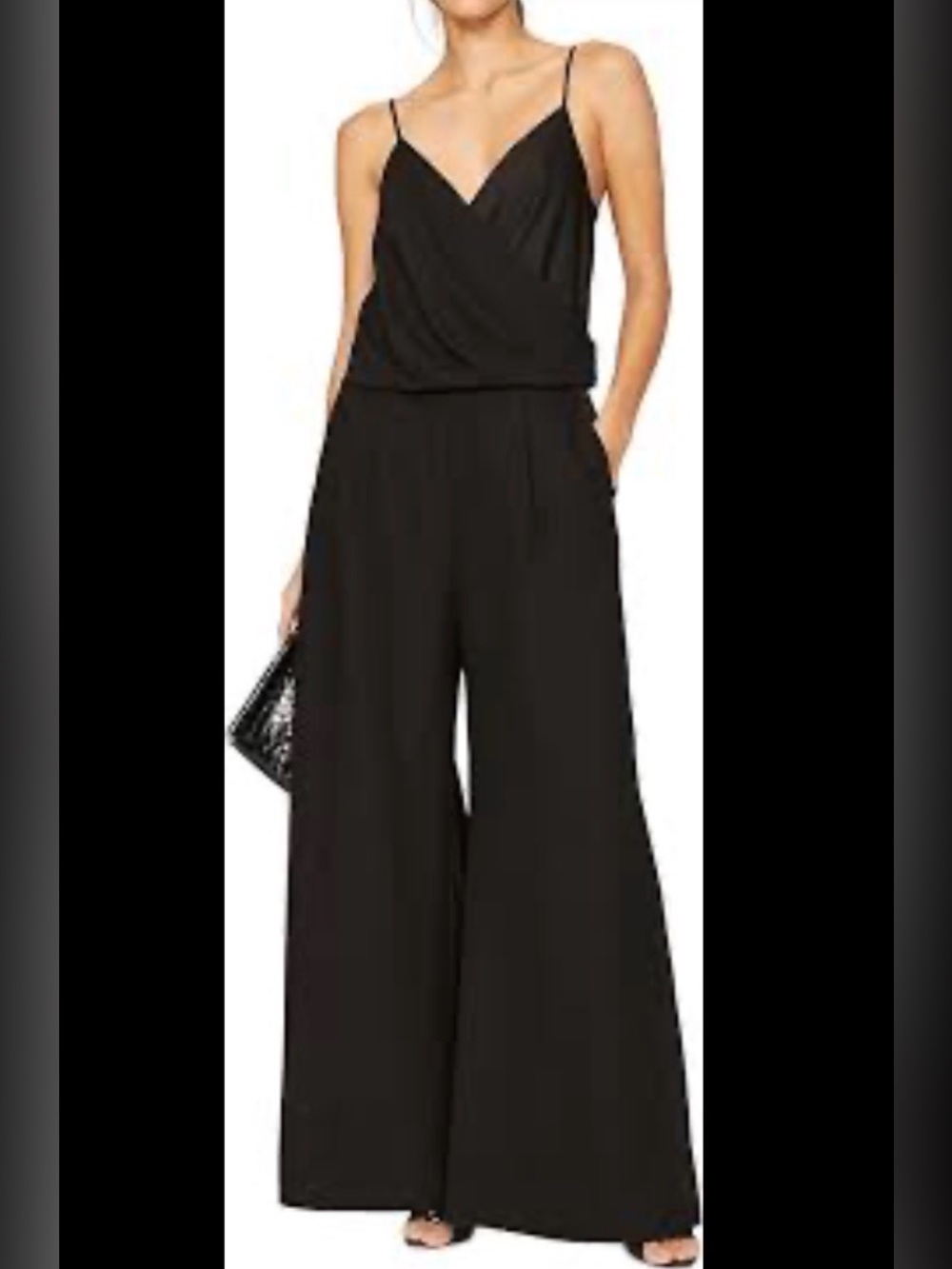Saunders Collective Black Spaghetti Strap Jumpsuit Size 14